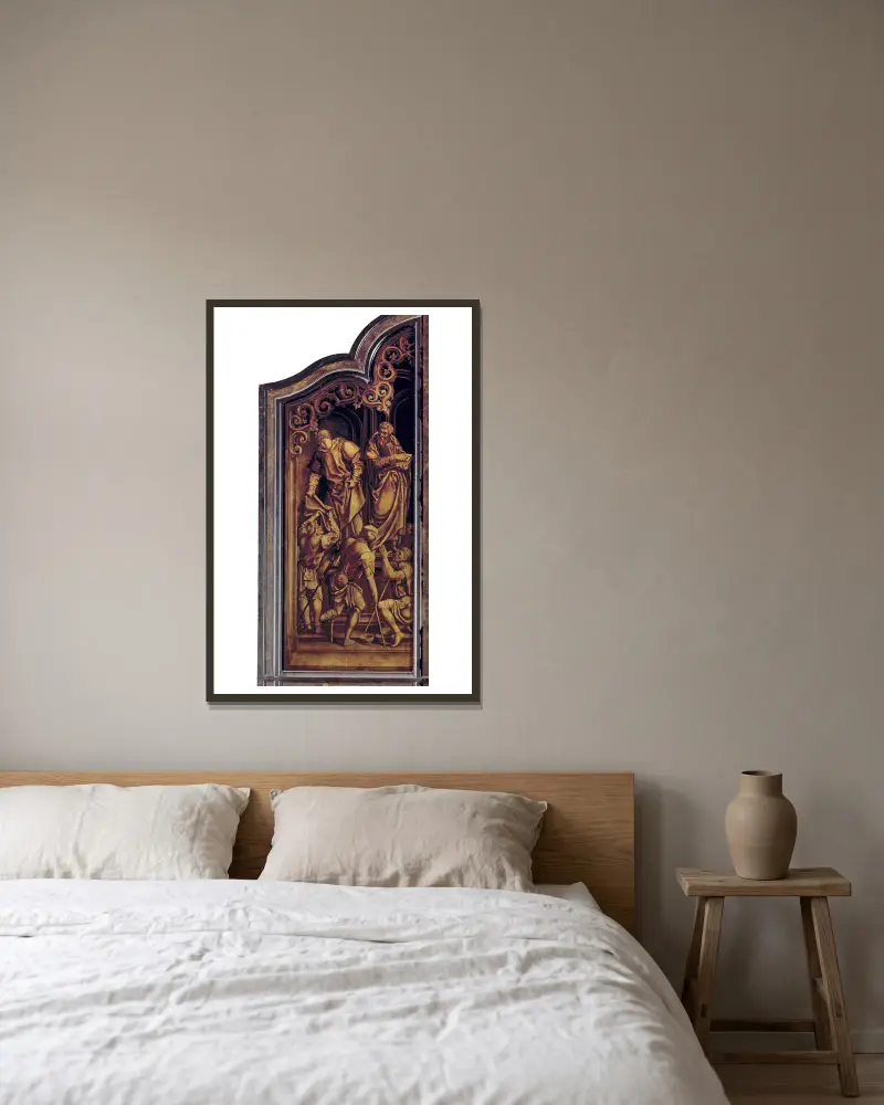 Der heilige Martin und der heilige Markus von Bernard van Orley gerahmt an einer Wand
