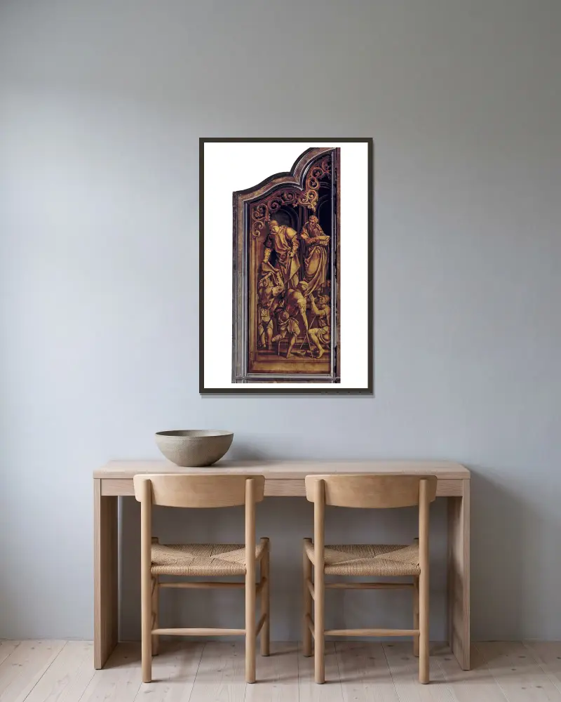 Der heilige Martin und der heilige Markus von Bernard van Orley gerahmt an einer Wand