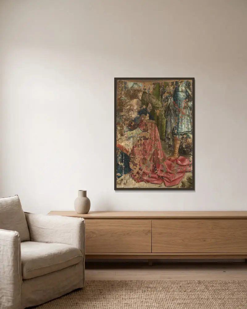 The Adoration of the Magi – nr 1 av Bernard van Orley inramad på en vägg