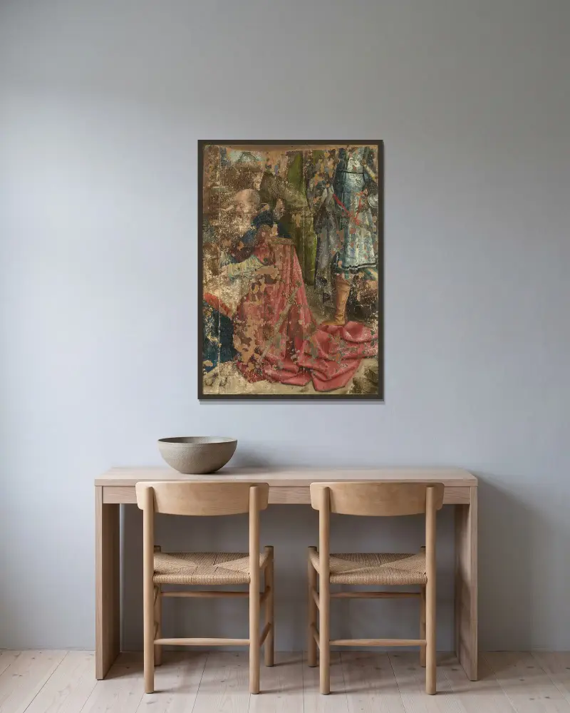 The Adoration of the Magi – nr 1 av Bernard van Orley inramad på en vägg