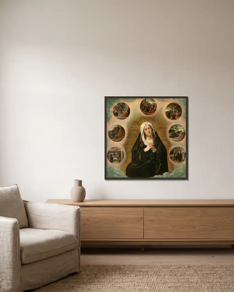 Siedem Boleści Marii, Bernard van Orley w ramie na ścianie