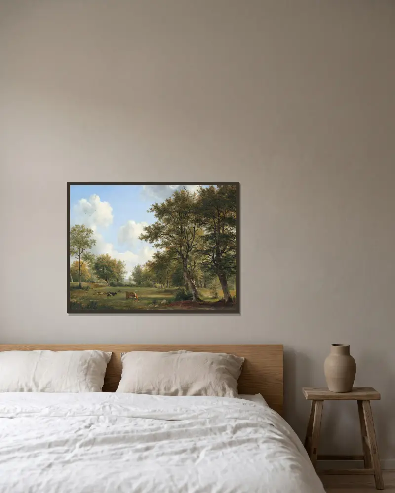 Landschaft bei Hilversum von Georgius Jacobus Johannes van Os gerahmt an einer Wand