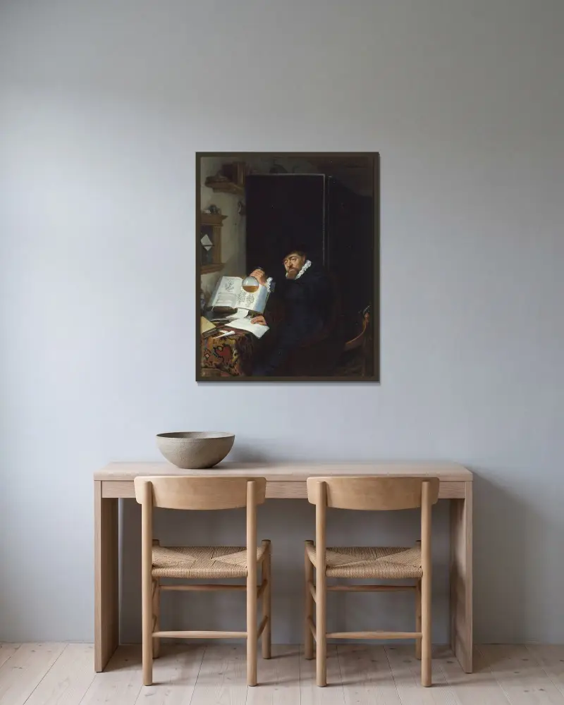 L’Analyse av Adriaen van Ostade inramad på en vägg