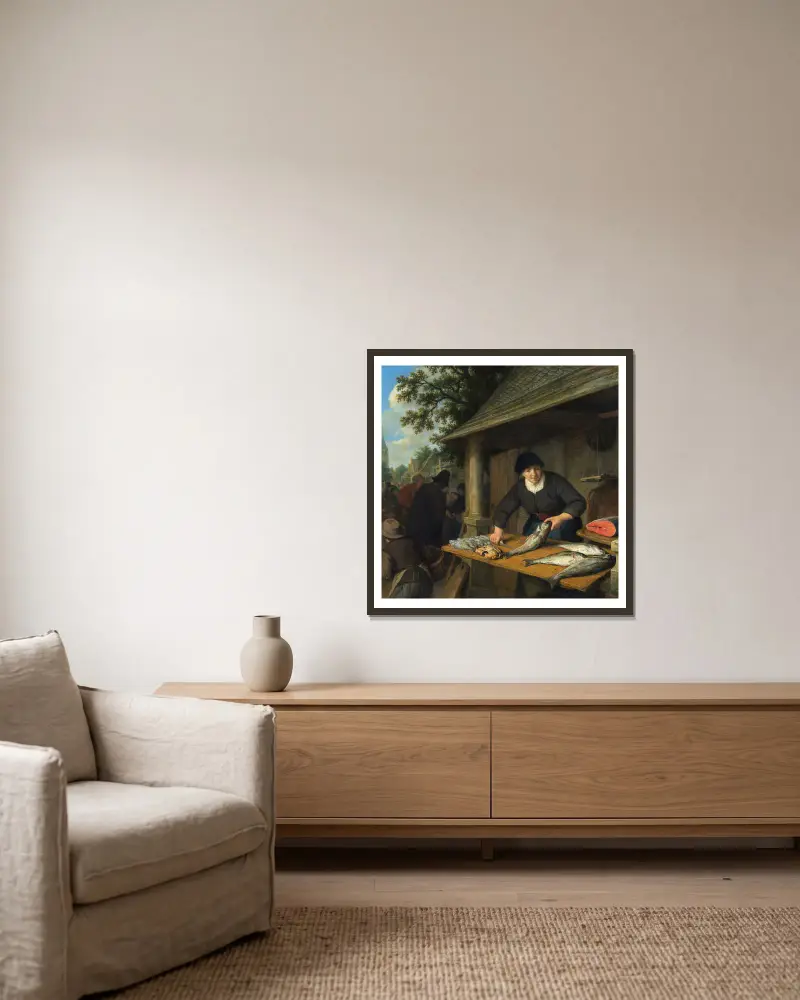 Rybářova žena, Adriaen van Ostade v rámu na stěně