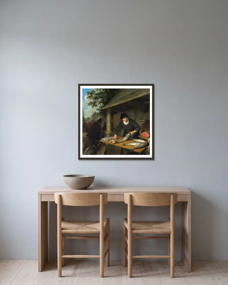 Rybářova žena, Adriaen van Ostade v rámu na stěně