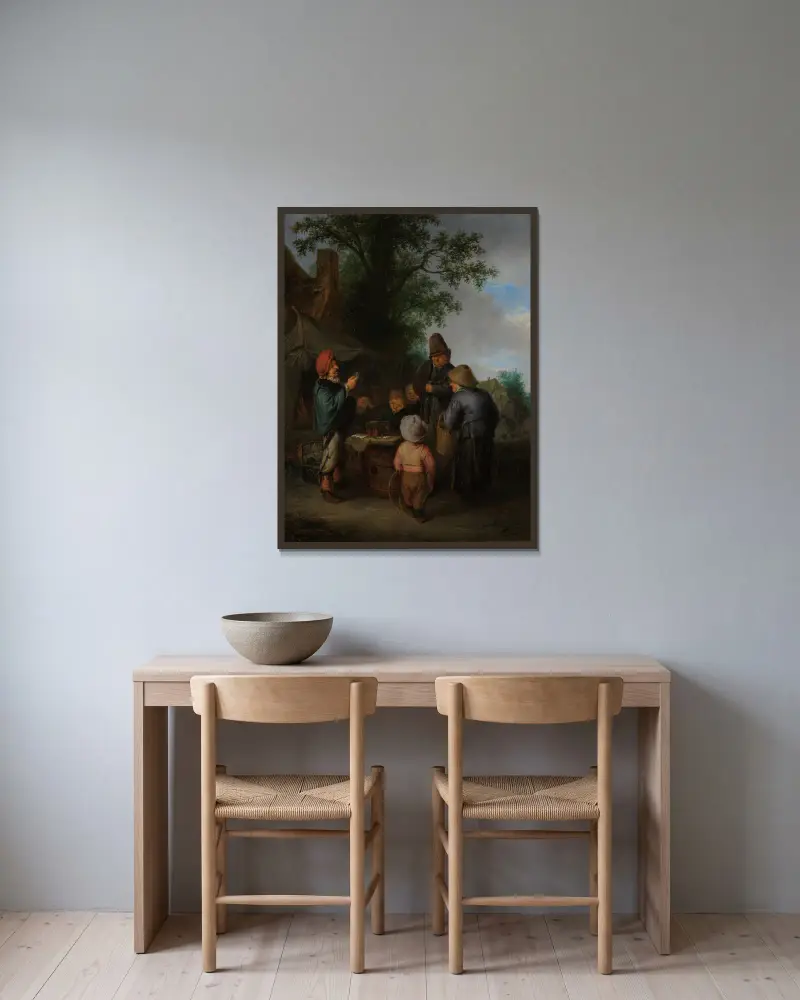 Znachor, Adriaen van Ostade w ramie na ścianie