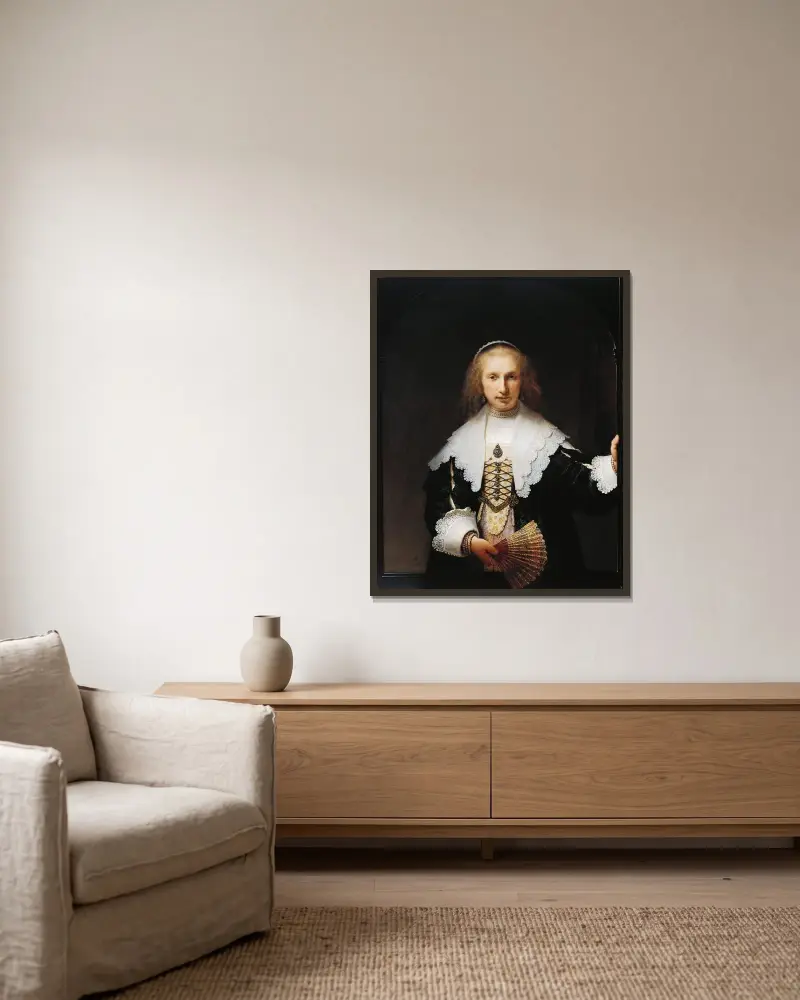 Agatha Bas, Rembrandt van Rijn v rámu na stěně