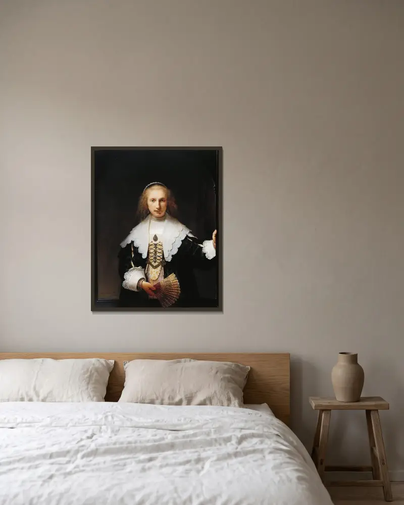 Agatha Bas, Rembrandt van Rijn v rámu na stěně