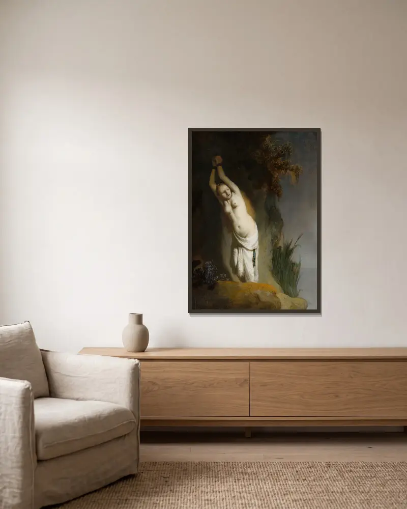 Andromeda, Rembrandt van Rijn v rámu na stěně