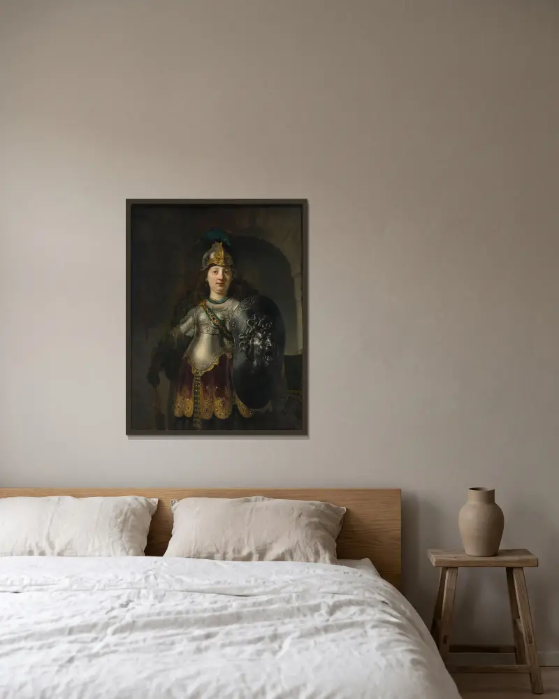 Bellona, Rembrandt van Rijn v rámu na stěně