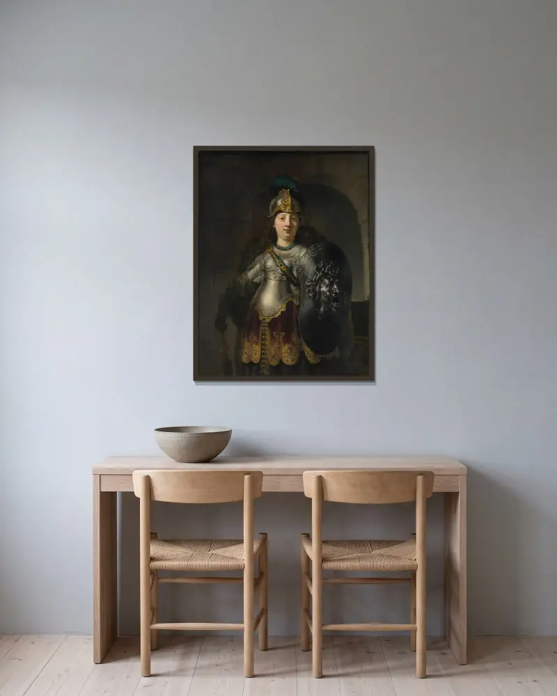 Bellona, Rembrandt van Rijn v rámu na stěně