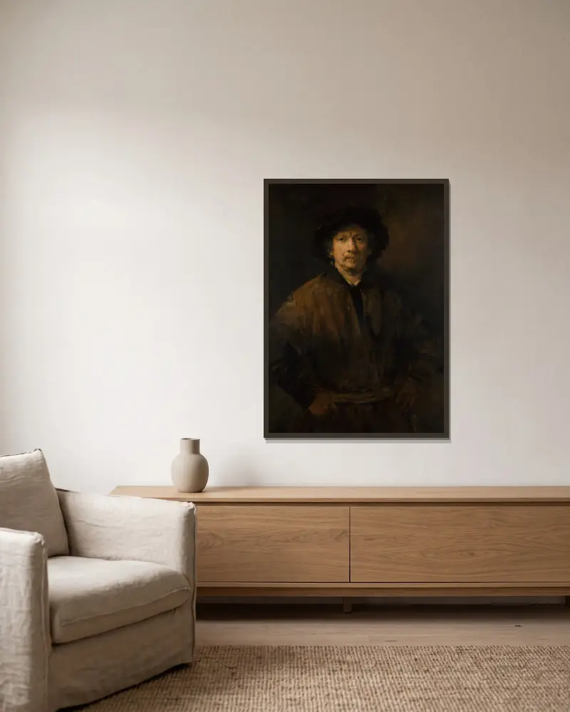 Velký autoportrét, Rembrandt van Rijn v rámu na stěně