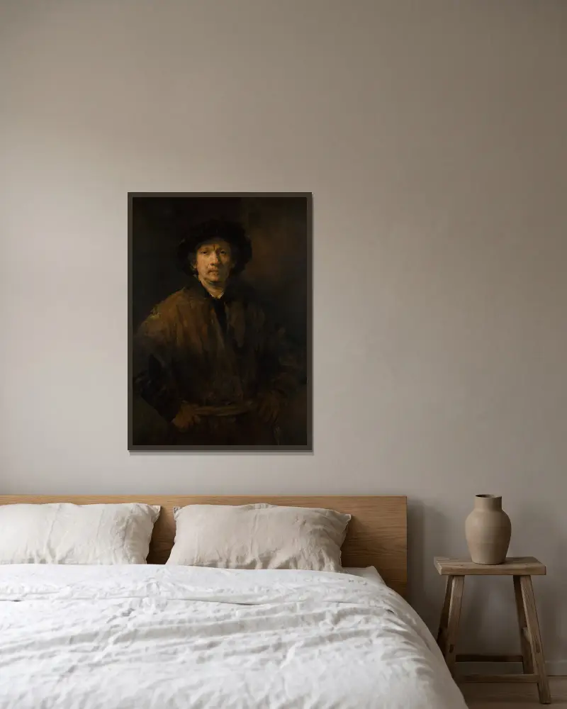 Velký autoportrét, Rembrandt van Rijn v rámu na stěně