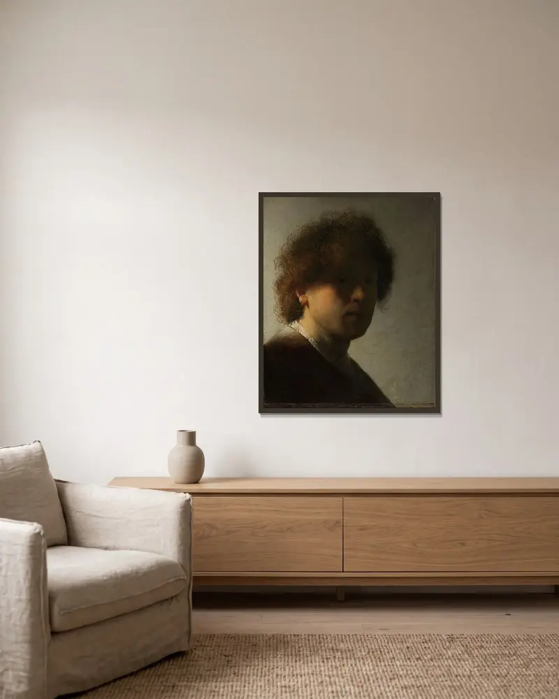 Self-portrait, Rembrandt van Rijn av Rembrandt van Rijn inramad på en vägg
