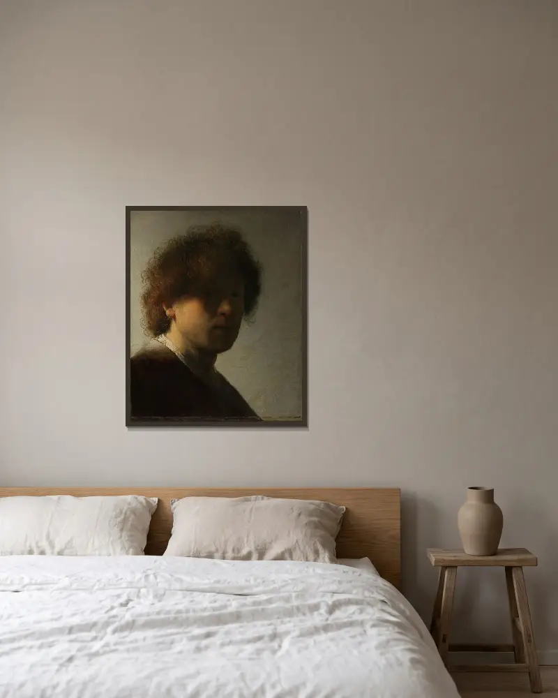 Self-portrait, Rembrandt van Rijn av Rembrandt van Rijn inramad på en vägg