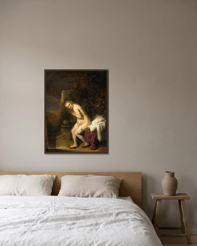 Susanna von Rembrandt van Rijn gerahmt an einer Wand