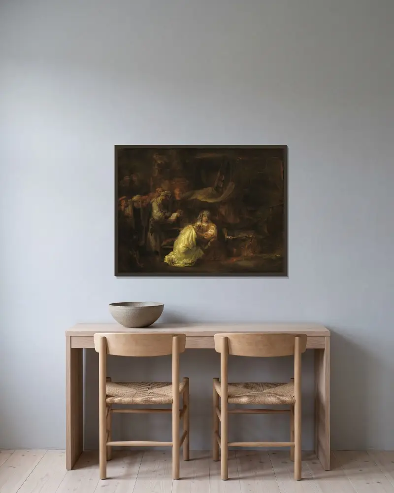 Obřízka, Rembrandt van Rijn v rámu na stěně