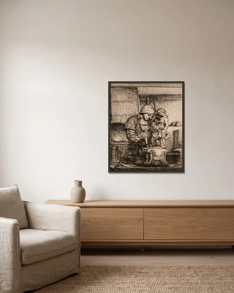 Zlatník, Rembrandt van Rijn v rámu na stěně