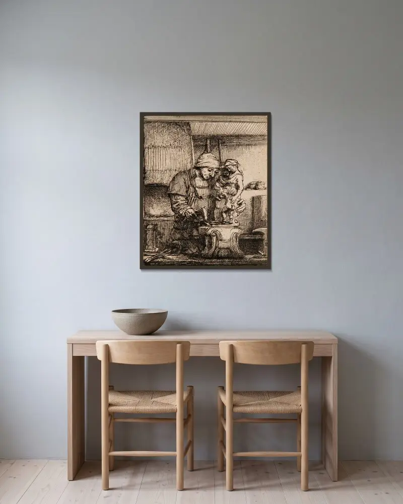 Zlatník, Rembrandt van Rijn v rámu na stěně