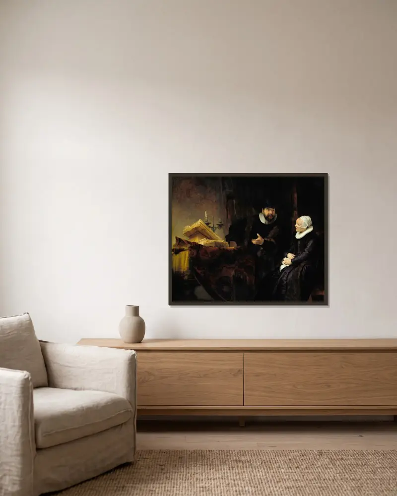 The Mennonite Preacher Anslo and his Wife av Rembrandt van Rijn inramad på en vägg