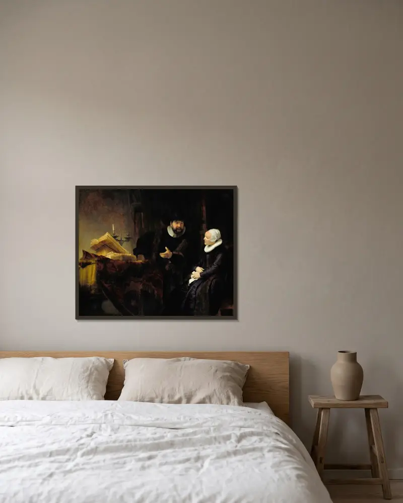 The Mennonite Preacher Anslo and his Wife av Rembrandt van Rijn inramad på en vägg
