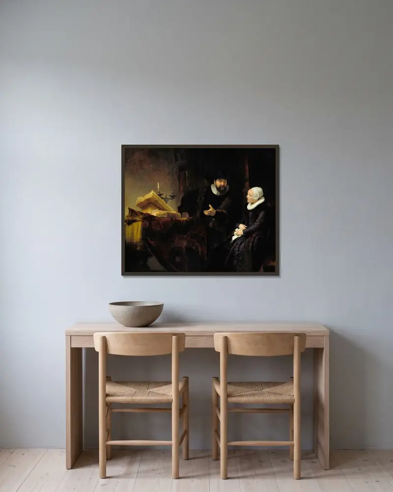 The Mennonite Preacher Anslo and his Wife av Rembrandt van Rijn inramad på en vägg