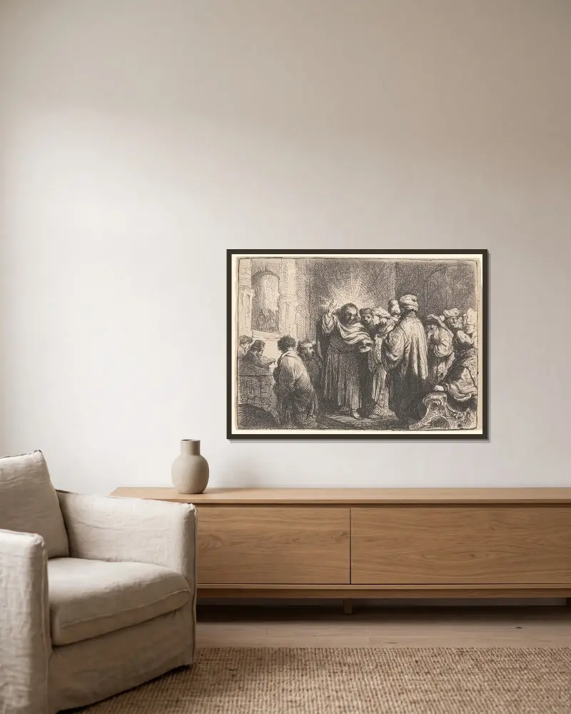 Myntskatten, Rembrandt van Rijn w ramie na ścianie