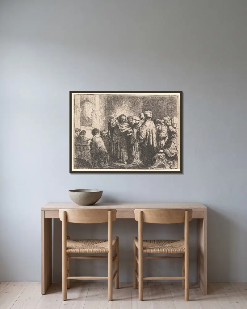 Myntskatten, Rembrandt van Rijn w ramie na ścianie