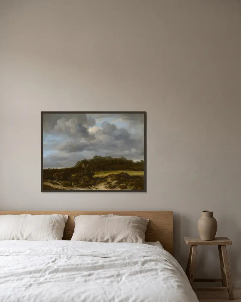 Obilné pole, Jacob van Ruisdael v rámu na stěně