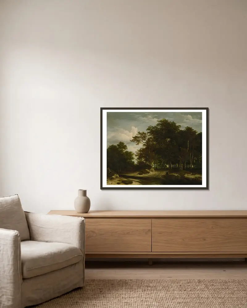 Velký les, Jacob van Ruisdael v rámu na stěně