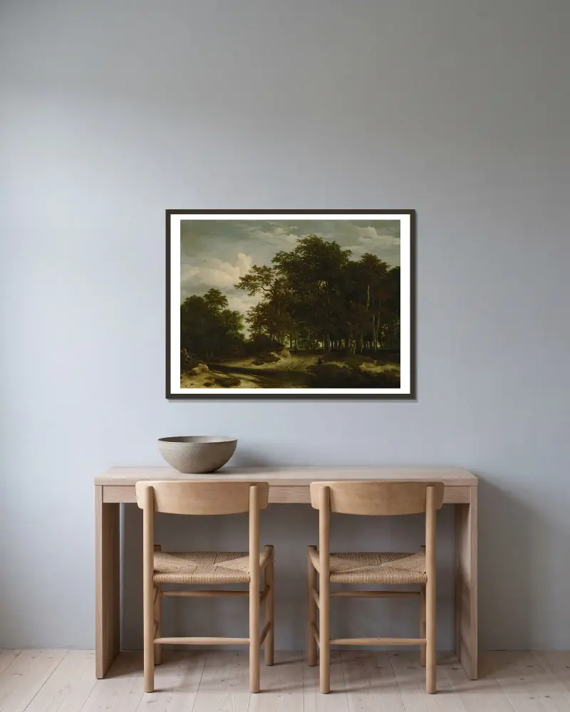 Velký les, Jacob van Ruisdael v rámu na stěně