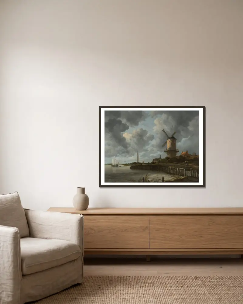 Wiatrak pod Wijk bij Duurstede, Jacob van Ruisdael w ramie na ścianie