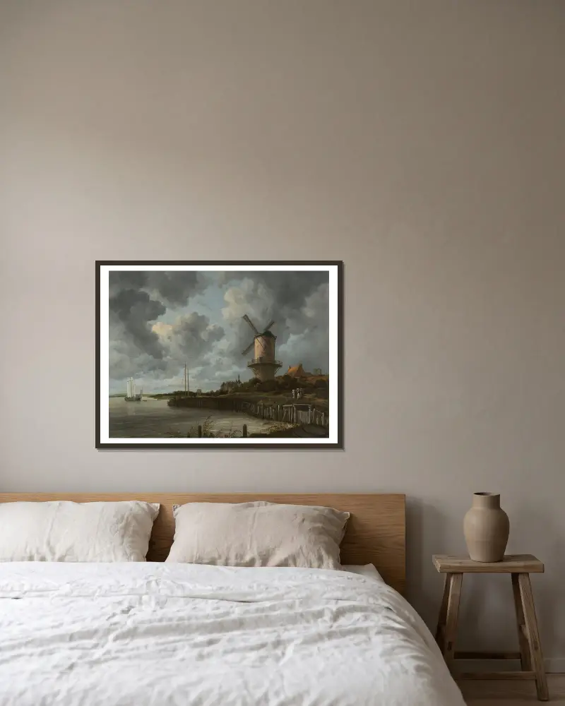 Wiatrak pod Wijk bij Duurstede, Jacob van Ruisdael w ramie na ścianie