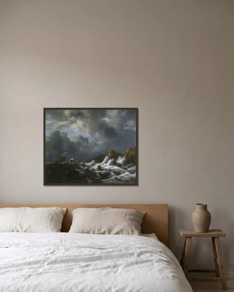 Utsikt från Norges kust av Jacob van Ruisdael inramad på en vägg