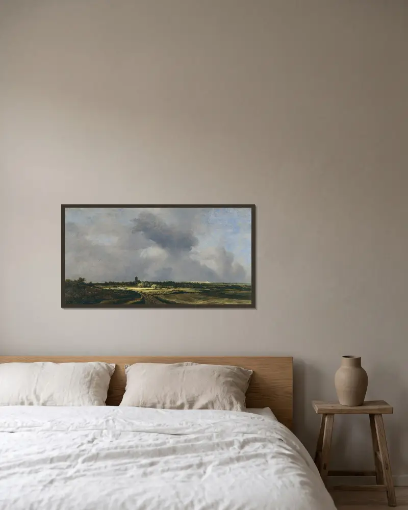 Utsikt över Naarden av Jacob van Ruisdael inramad på en vägg