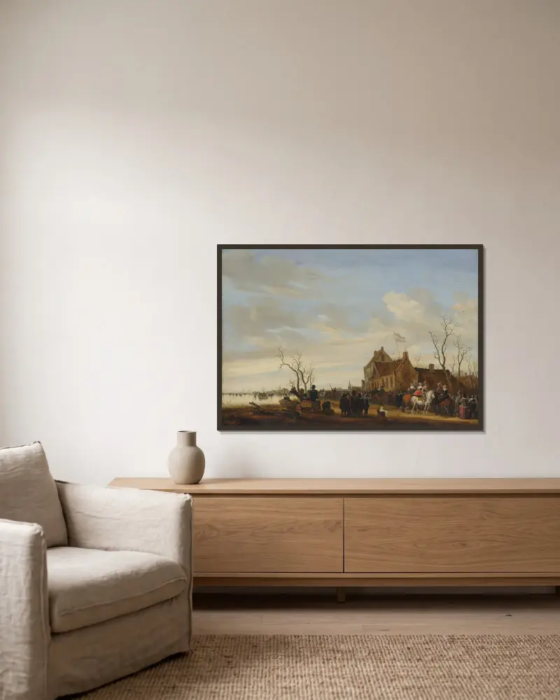 Lov na úhoře, Salomon van Ruysdael v rámu na stěně