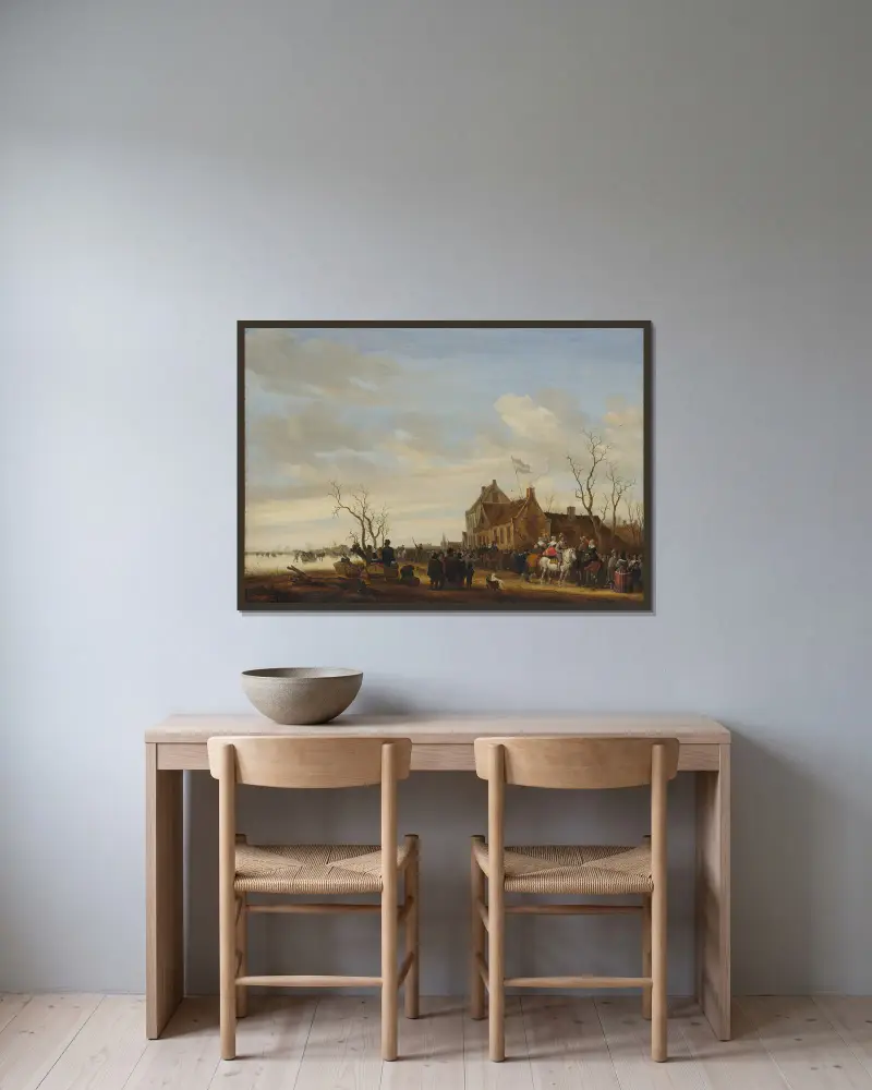 Lov na úhoře, Salomon van Ruysdael v rámu na stěně