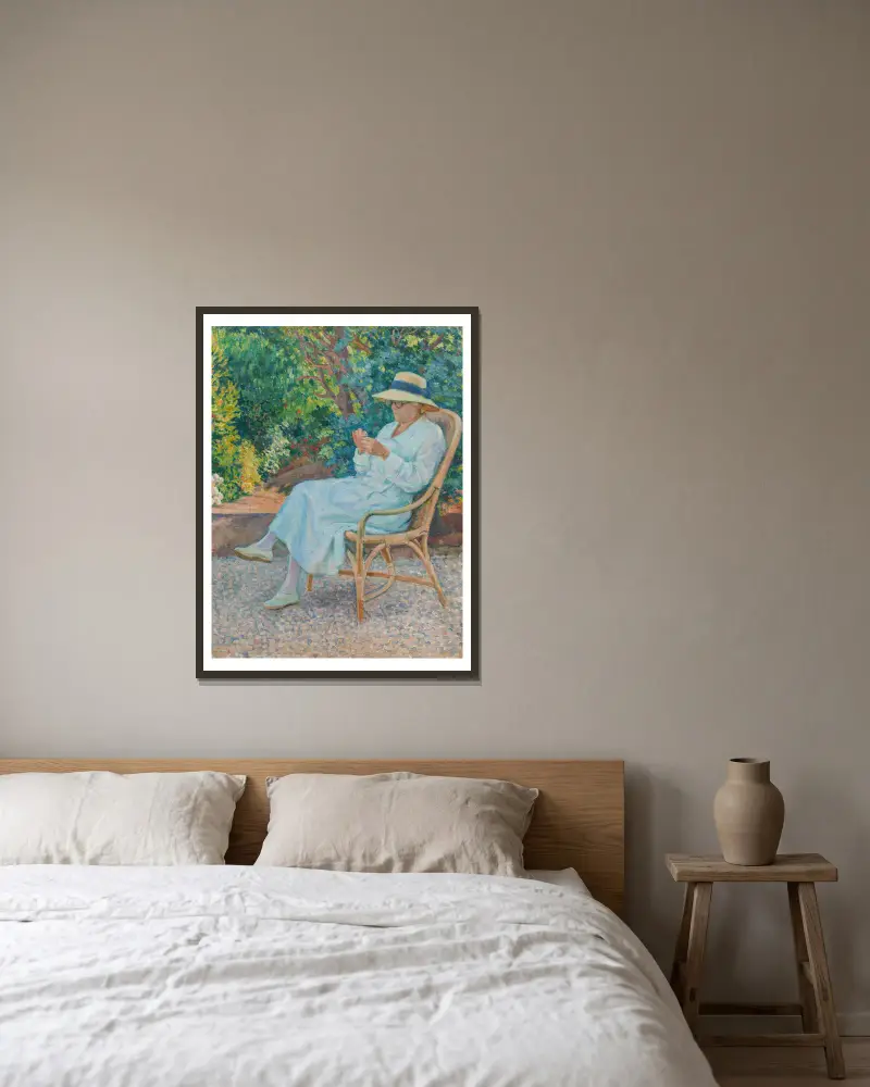 V zahradě, Theo van Rysselberghe v rámu na stěně