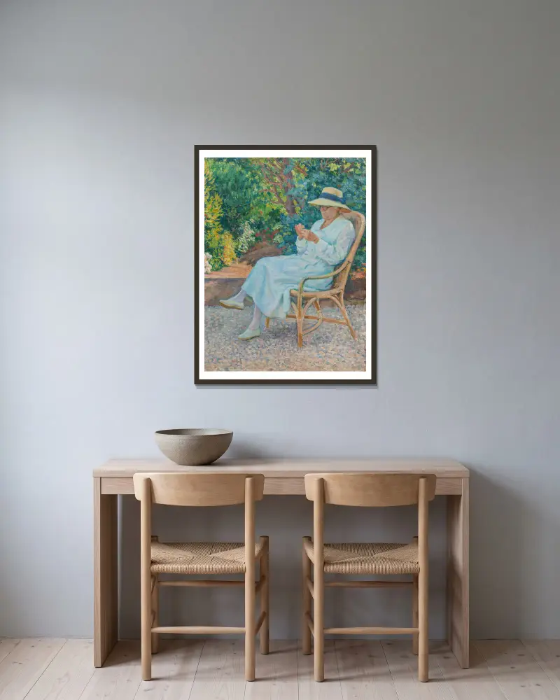 V zahradě, Theo van Rysselberghe v rámu na stěně