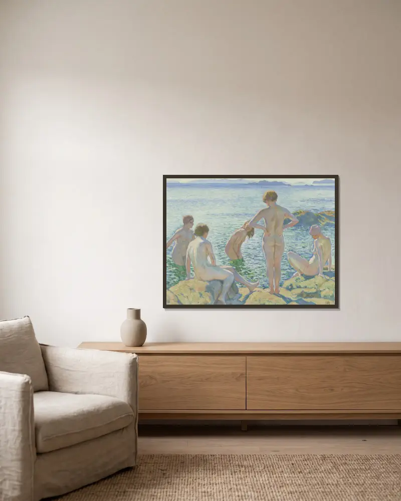 Koupající se, Theo van Rysselberghe v rámu na stěně
