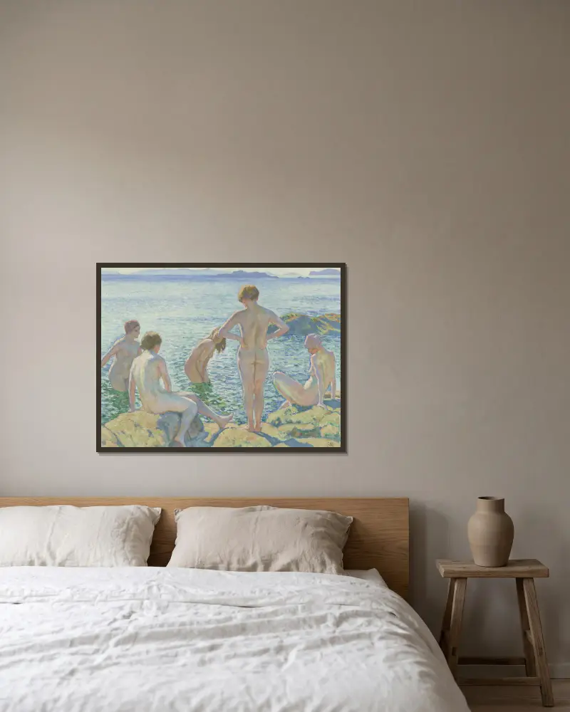 Koupající se, Theo van Rysselberghe v rámu na stěně