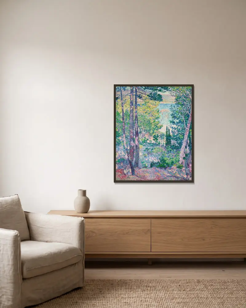 Eukalyptus bei Cavalière von Theo van Rysselberghe gerahmt an einer Wand