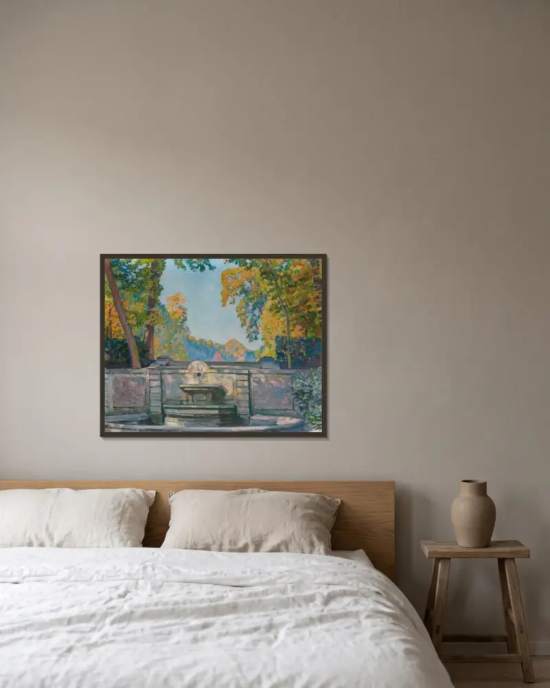La Fontaine von Theo van Rysselberghe gerahmt an einer Wand