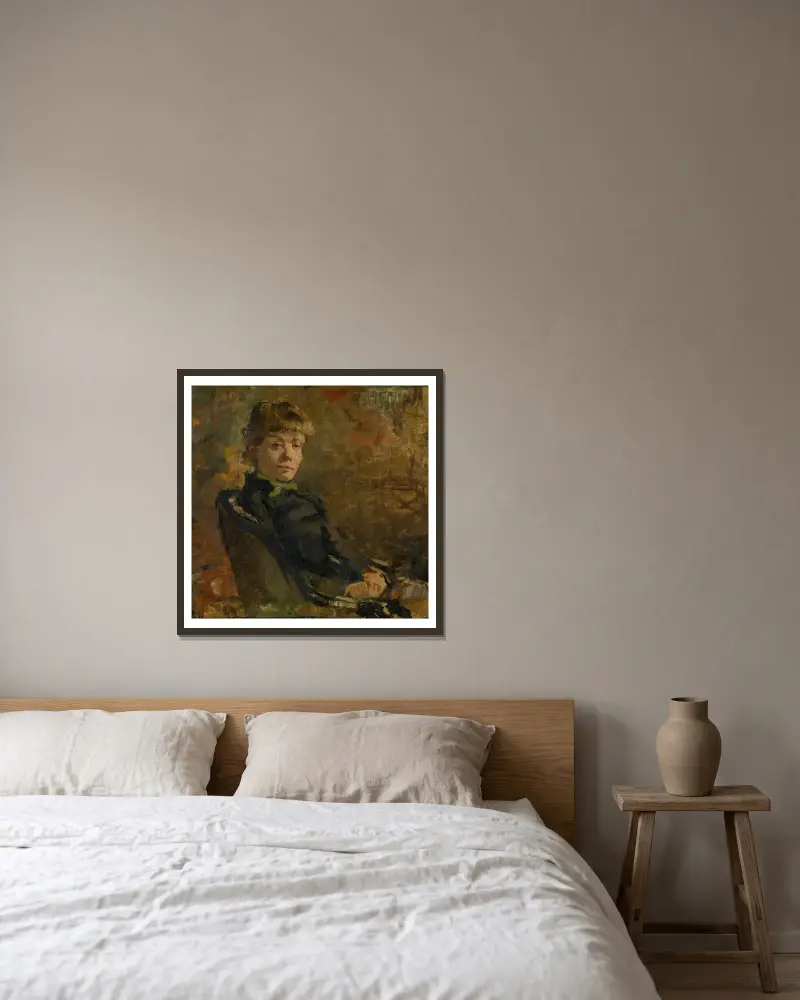 Madame Constantin Meunier av Theo van Rysselberghe inramad på en vägg