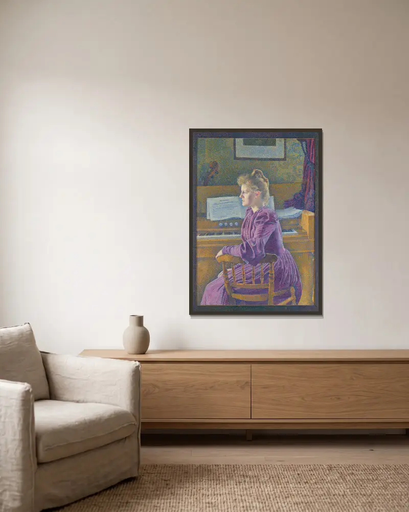 Maria Sèthe, the Future Mrs. Henry Van de Velde av Theo van Rysselberghe inramad på en vägg