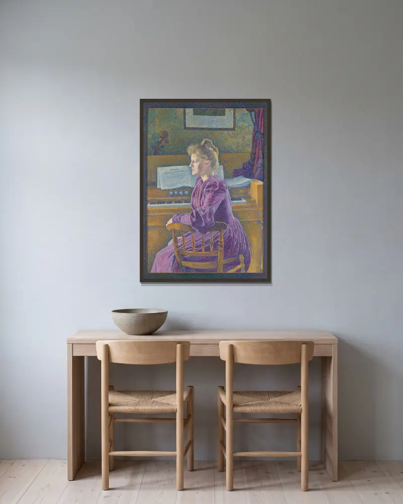 Maria Sèthe, the Future Mrs. Henry Van de Velde av Theo van Rysselberghe inramad på en vägg