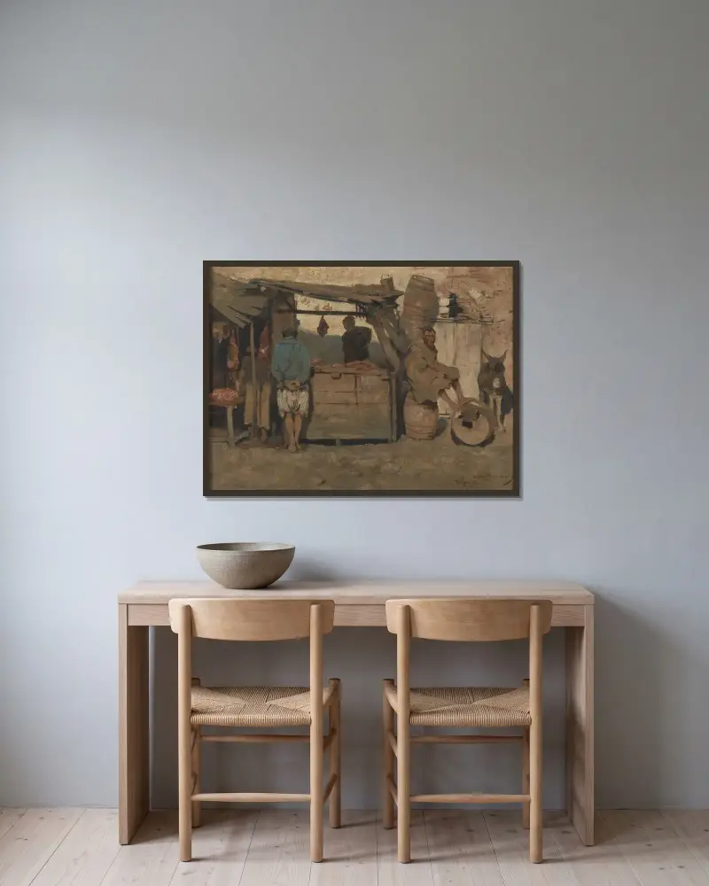 Marokkanischer Schlachter von Theo van Rysselberghe gerahmt an einer Wand