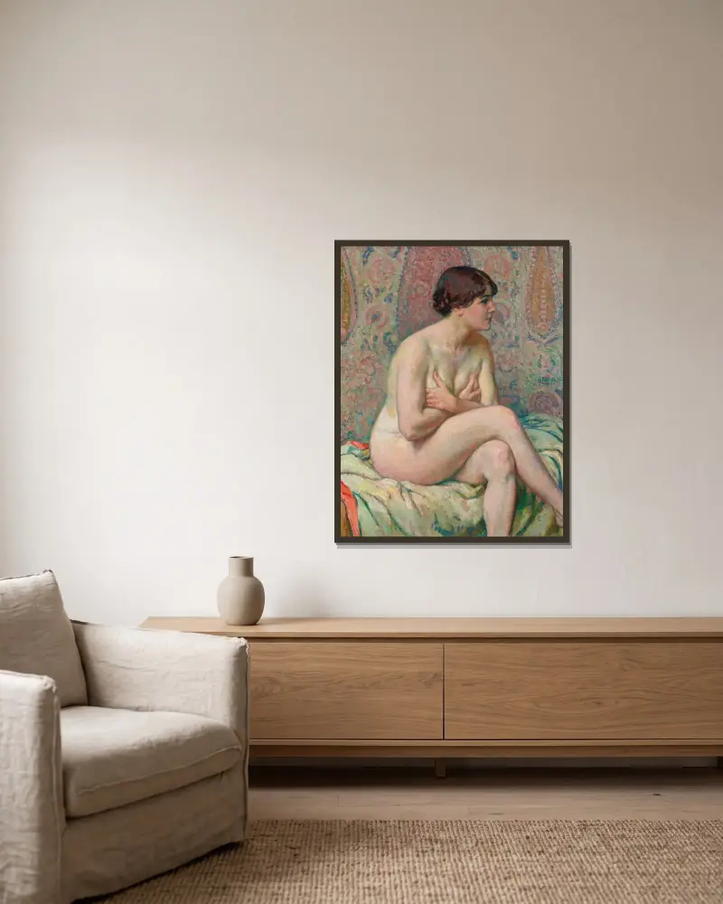 Nu Assis (Maude), Theo van Rysselberghe v rámu na stěně