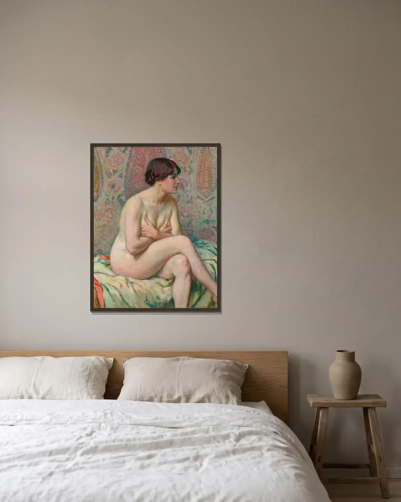 Nu Assis (Maude), Theo van Rysselberghe v rámu na stěně