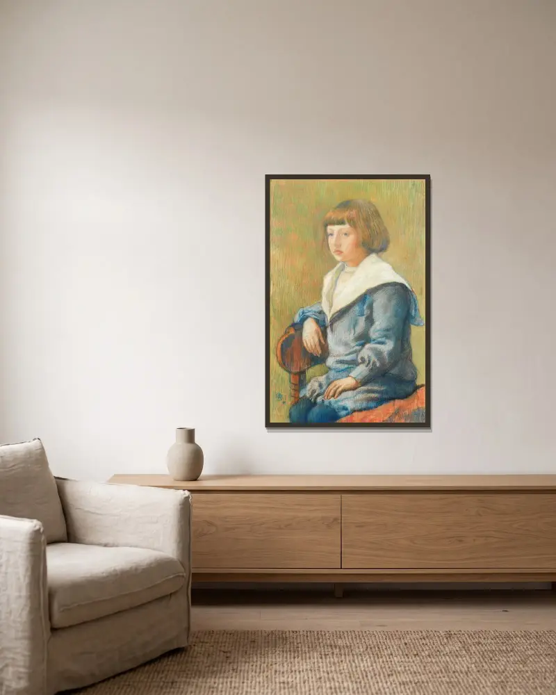 Dětský portrét, Theo van Rysselberghe v rámu na stěně